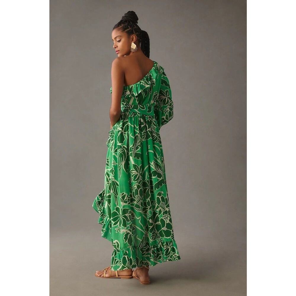 Farm Rio One-Shoulder Ruffled Midi Dress Size XS, $298 MSRP - Picture 3 of 8